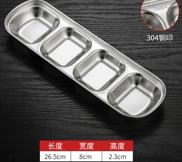 BANDEJA 4 ESPACIOS COLOR PLATA