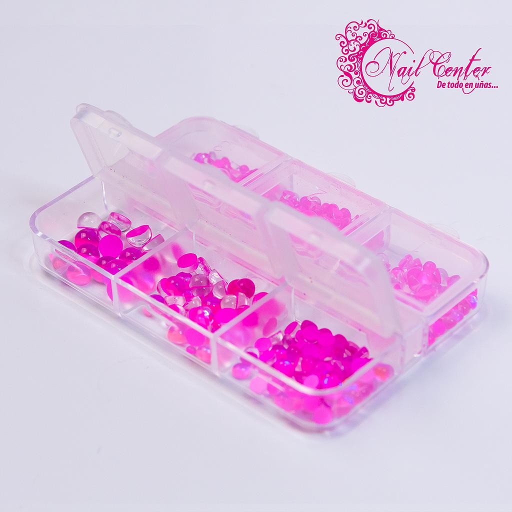 CAJA CRISTALES CERAMICOS FUCSIA