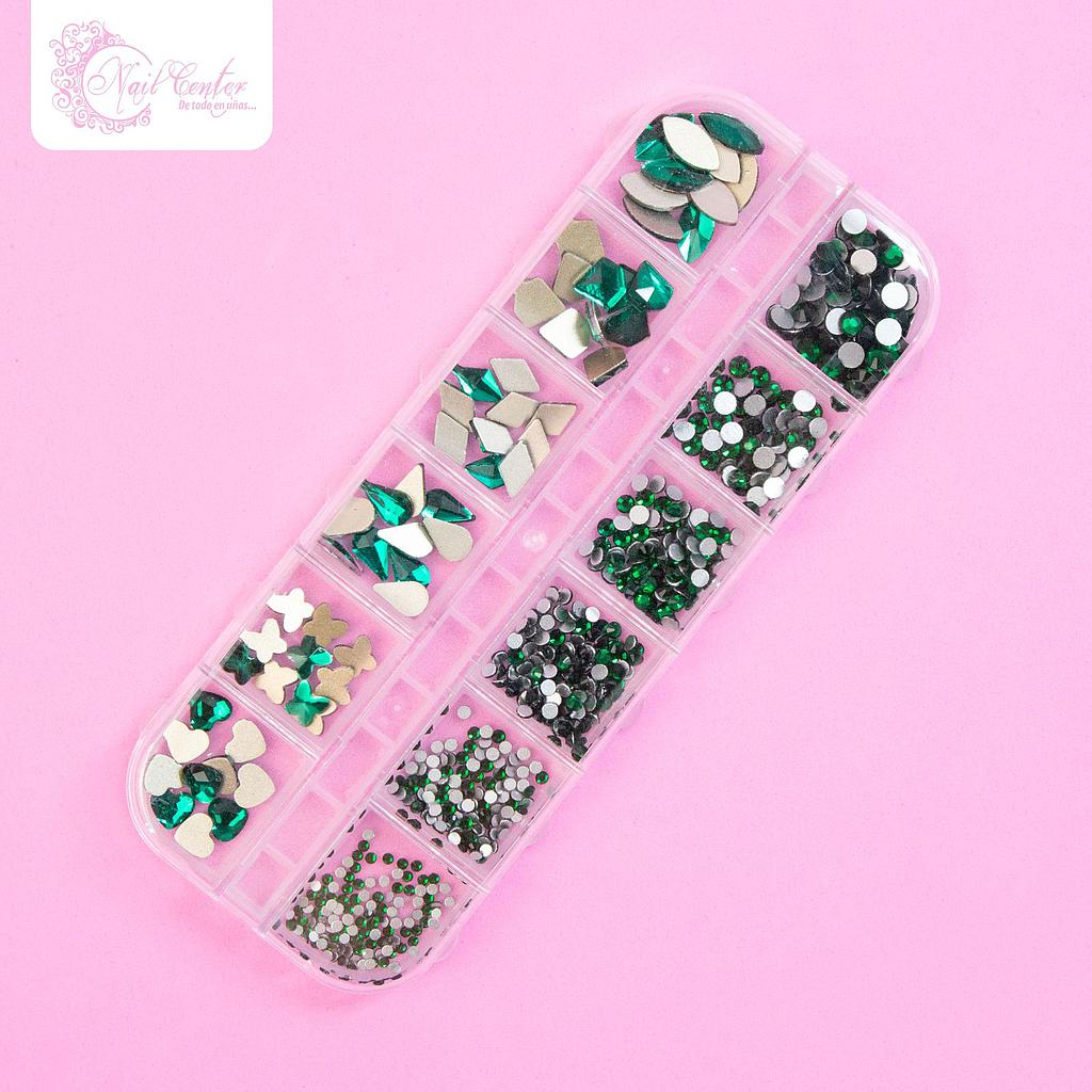 CAJA DE CRISTALES PREMIUM ESMERALDA