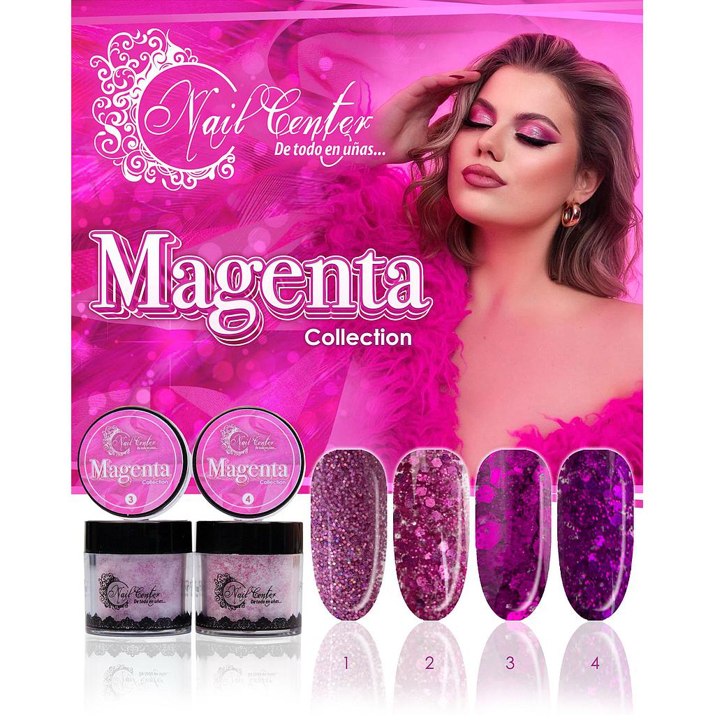 COLECCIÓN DE ACRILICO MAGENTA 4 TONOS
