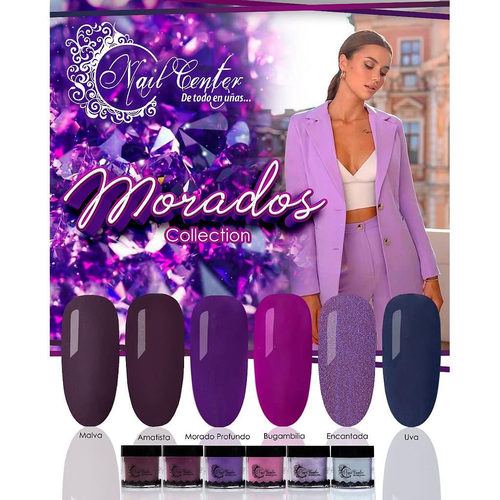 COLECCIÓN DE ACRILICO MORADOS 6 TONOS