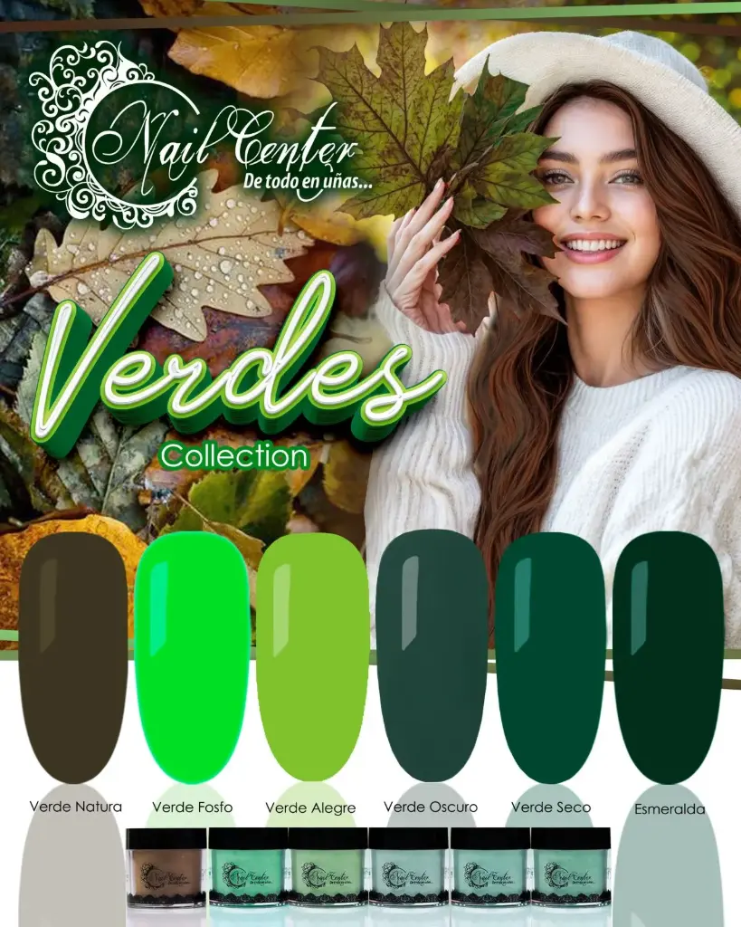 COLECCIÓN DE ACRILICO VERDES 6 TONOS