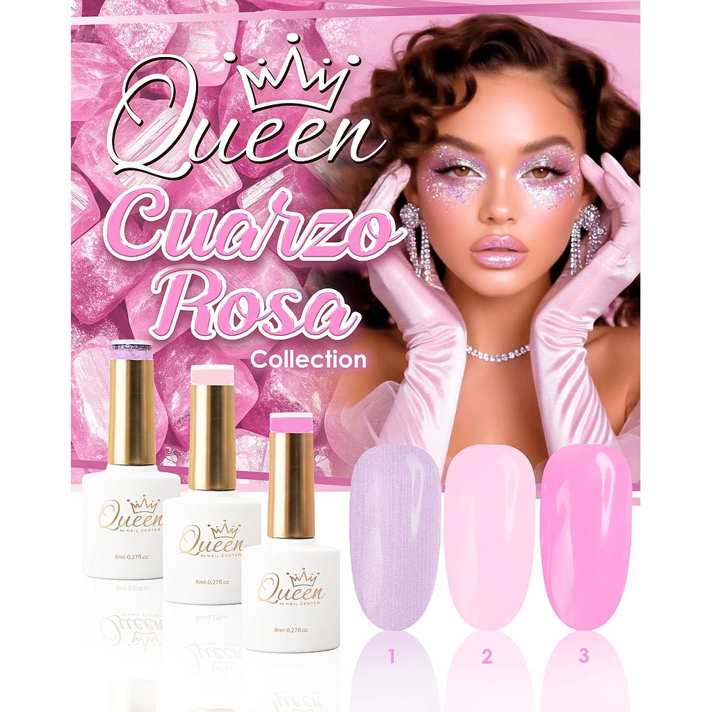 COLECCION QUEEN CUARZO ROSA 3 PIEZAS 8ML
