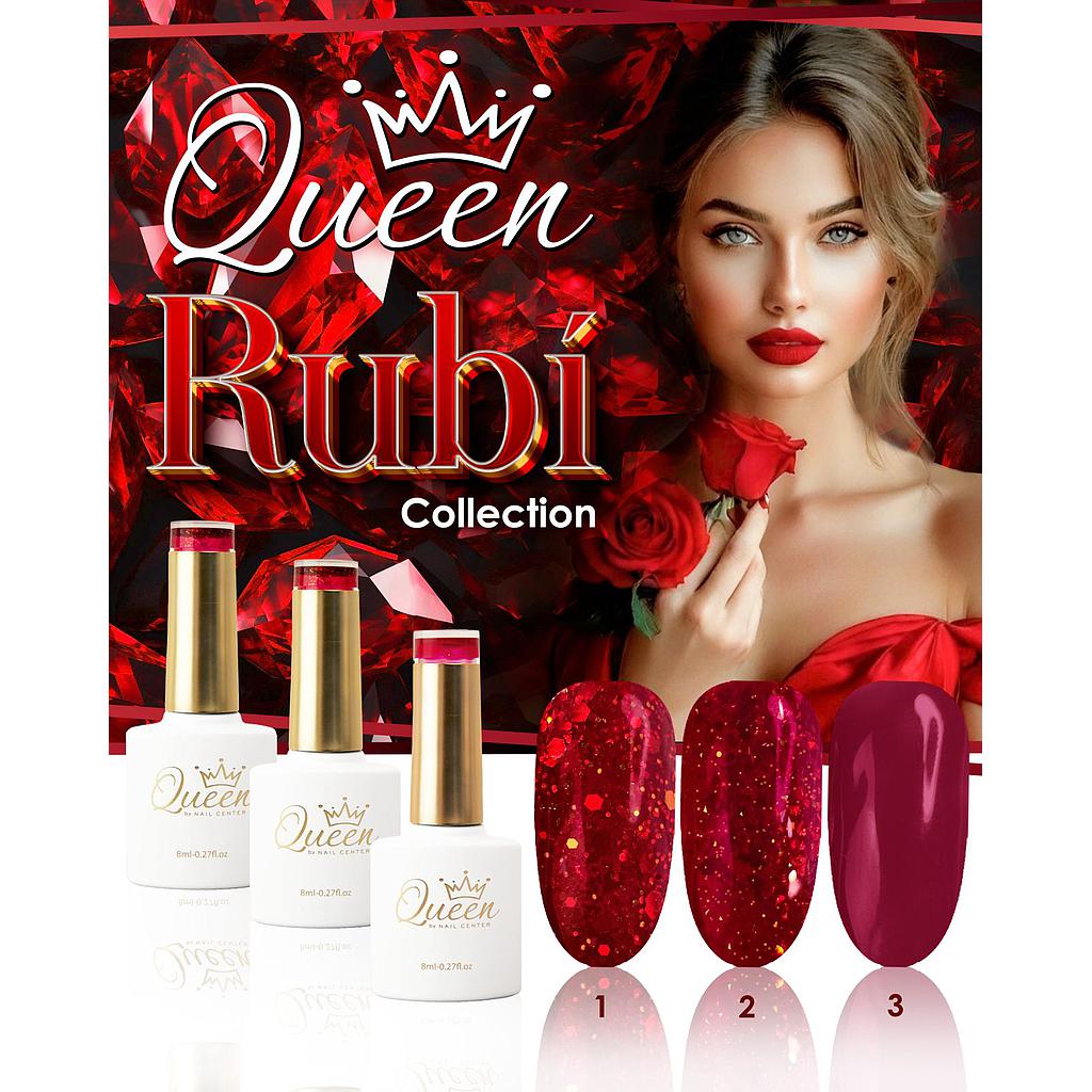 COLECCION QUEEN RUBI 3 PIEZAS 8ML