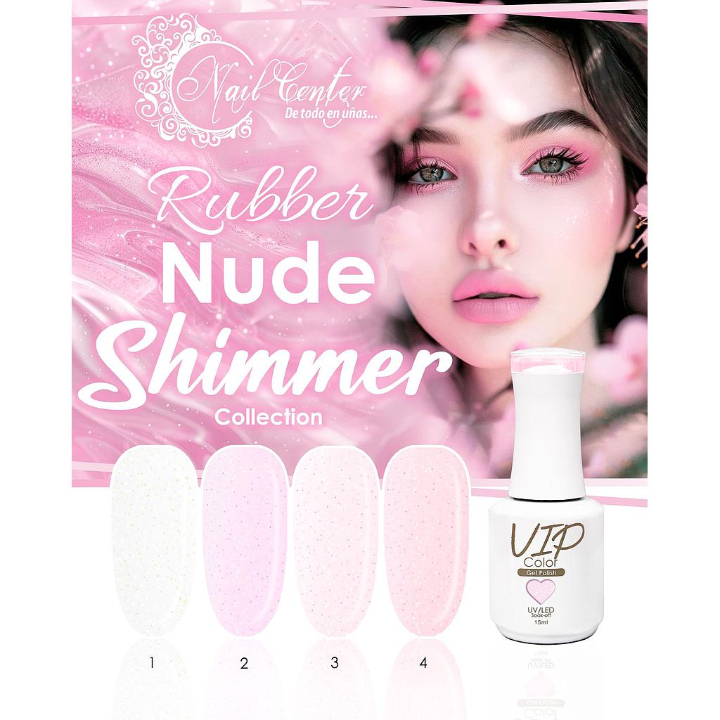 COLECCION RUBBER NUDE SHIMMER 4 TONOS 15ML