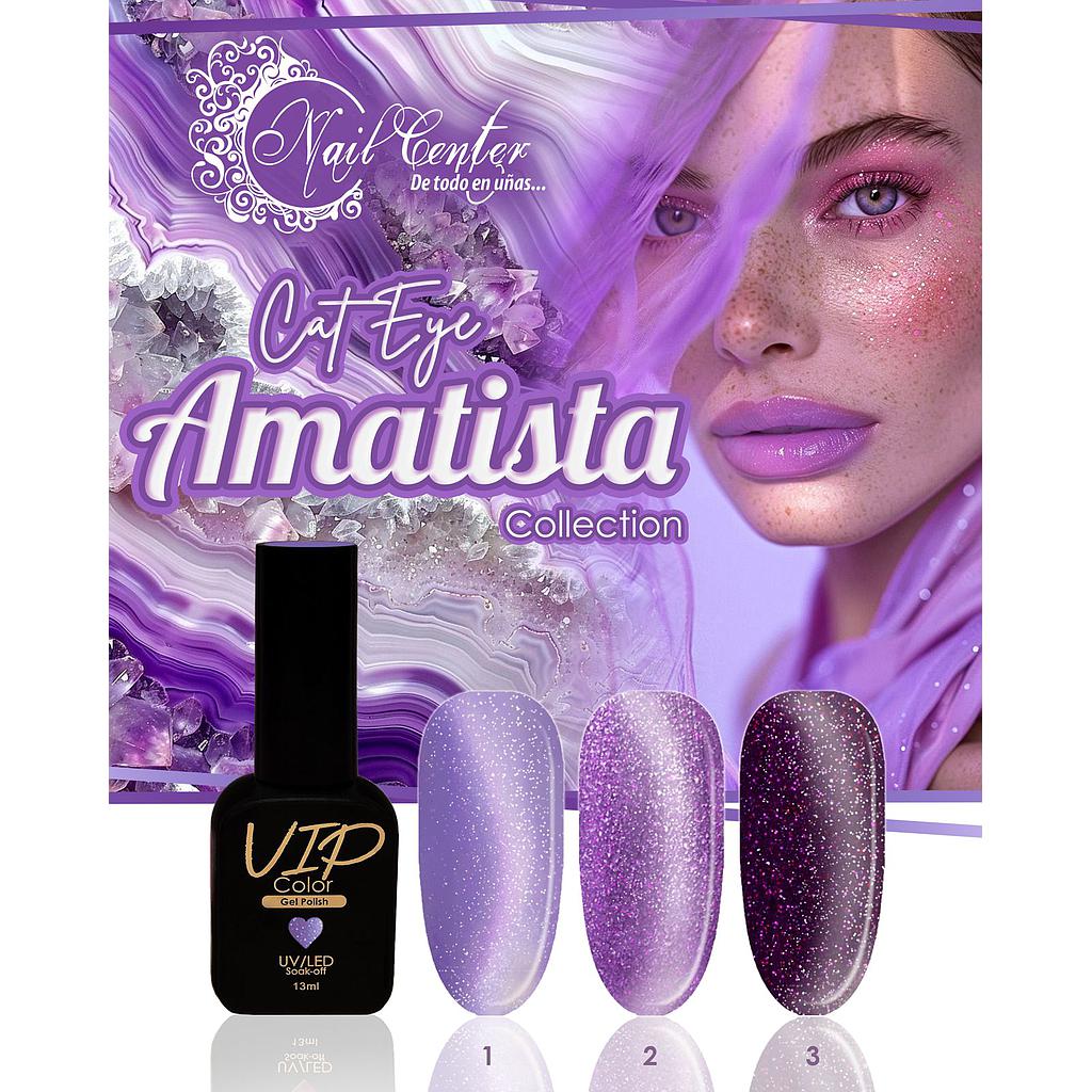 COLECCION VIP COLOR 13ML CAT EYE AMATISTA 3 TONOS 