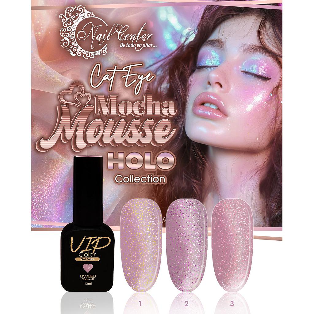 COLECCION VIP COLOR 13ML CAT EYE MOCHA MOUSSE HOLO 3 TONOS