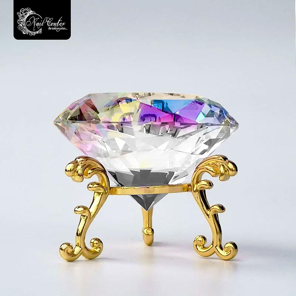 CRISTAL CON BASE DORADA TORNASOL