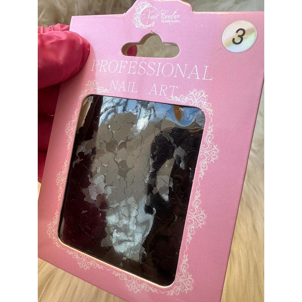 DECORACION NAIL CENTER ACETATO CORAZONES MODELO 3