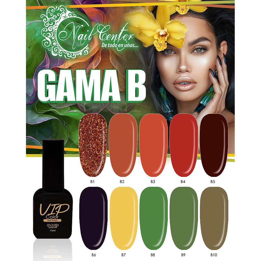 GAMA B GEL VIP COLOR 13ML 10 PZS.