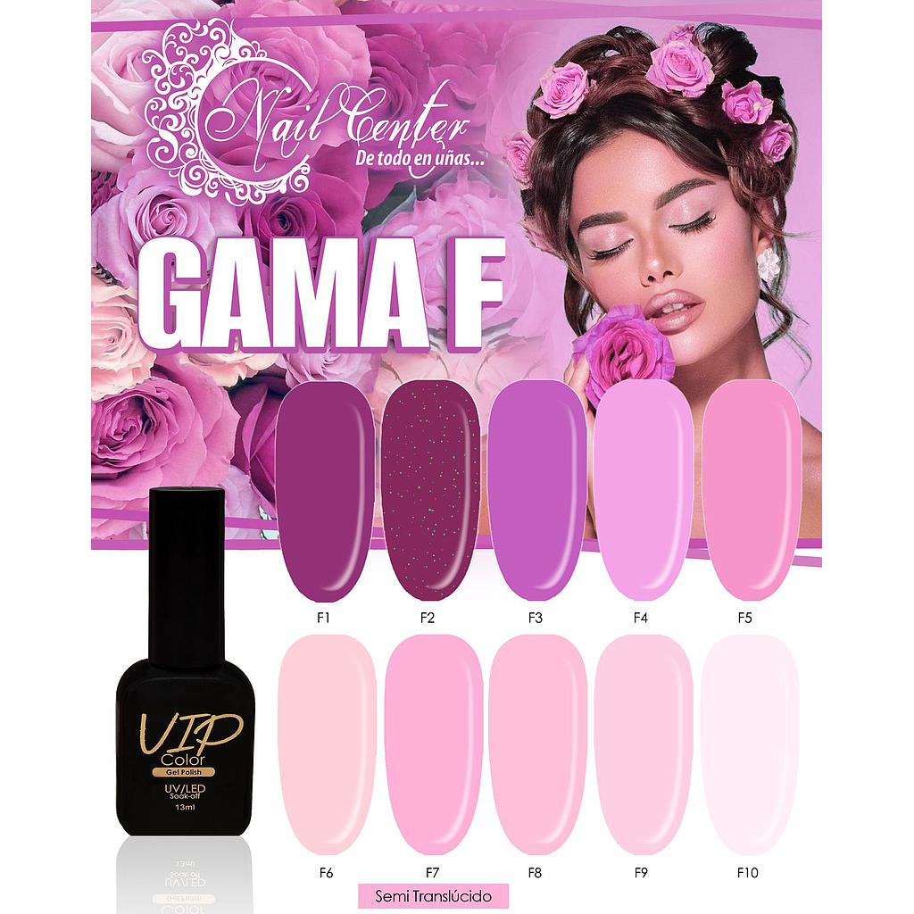 GAMA F GEL VIP COLOR 13ML 10 PZS.