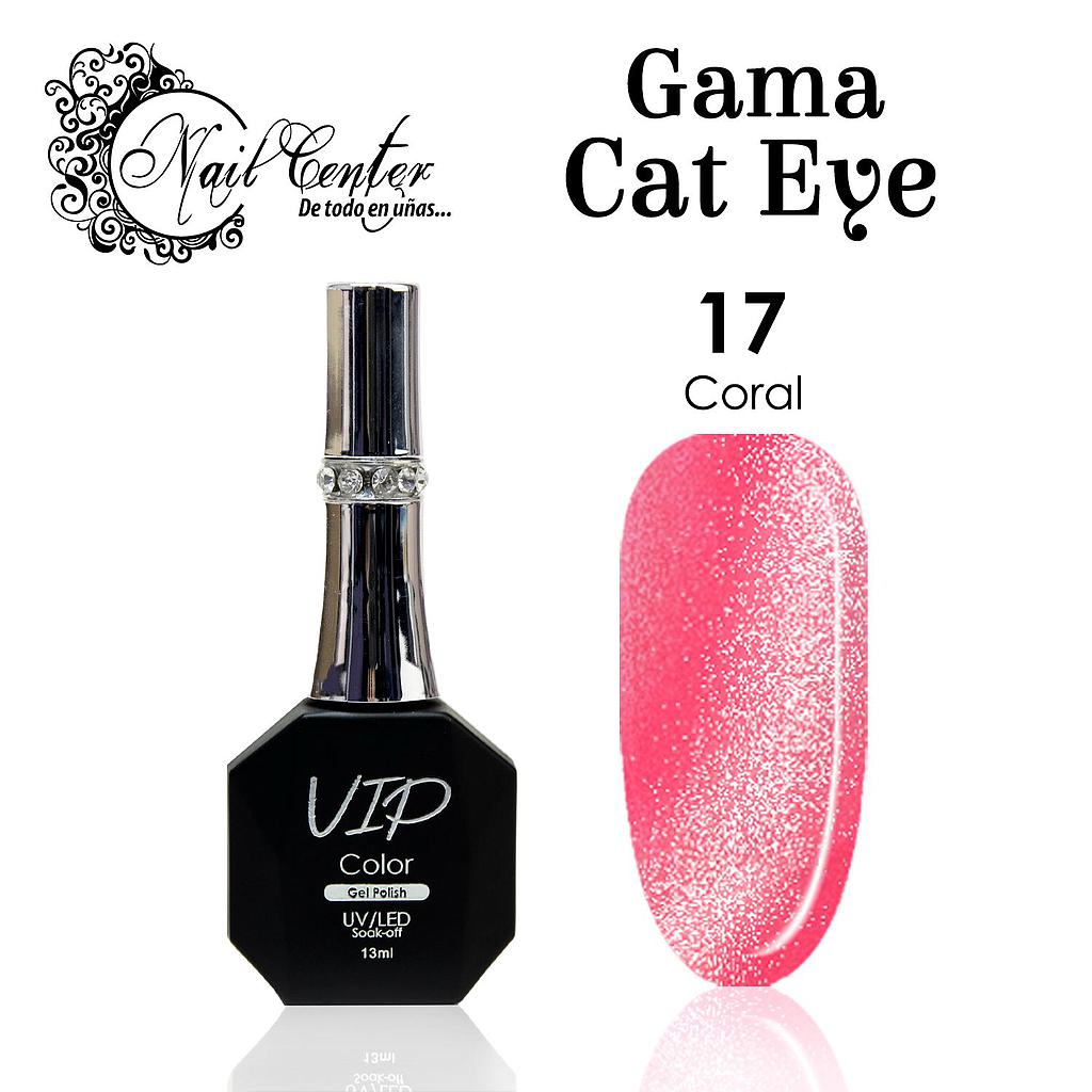 GEL VIP COLOR EDICION LIMITADA 13ML CAT EYE EFECTO VELVET 17 CORAL