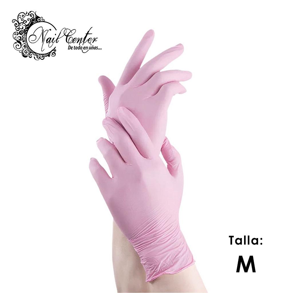 GUANTES DE NITRILO NAIL CENTER ROSA 50 PARES TALLA M