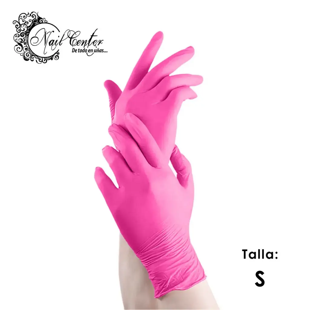 CAJA GUANTES MEZCLA DE VINIL/NITRILO TALLA S ROSA
