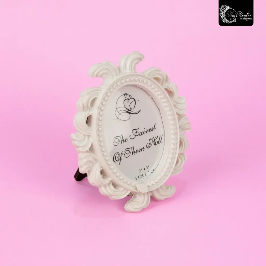 MINI CUADRO REDONDO VINTAGE BLANCO