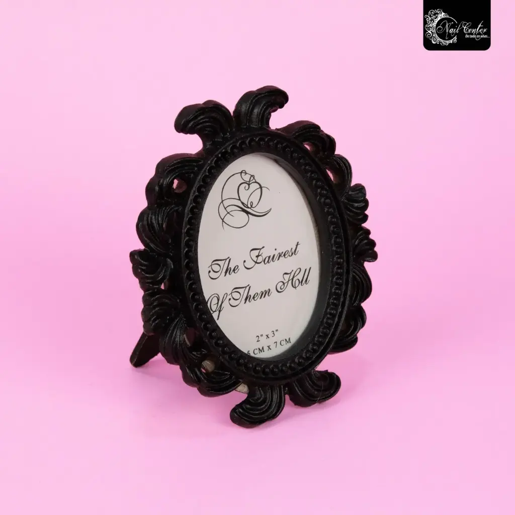 MINI CUADRO REDONDO VINTAGE NEGRO