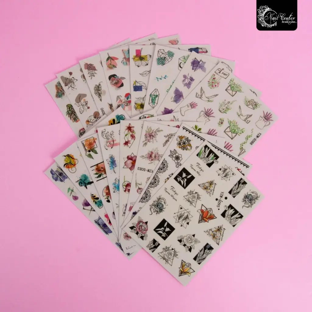 PACK STICKER FLORES ACUARELA