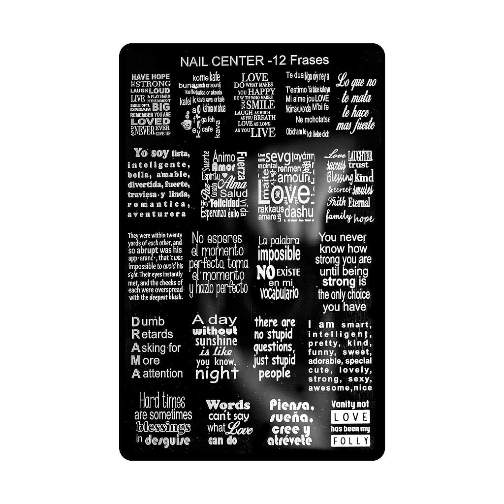 PLACA NAIL CENTER 12 FRASES