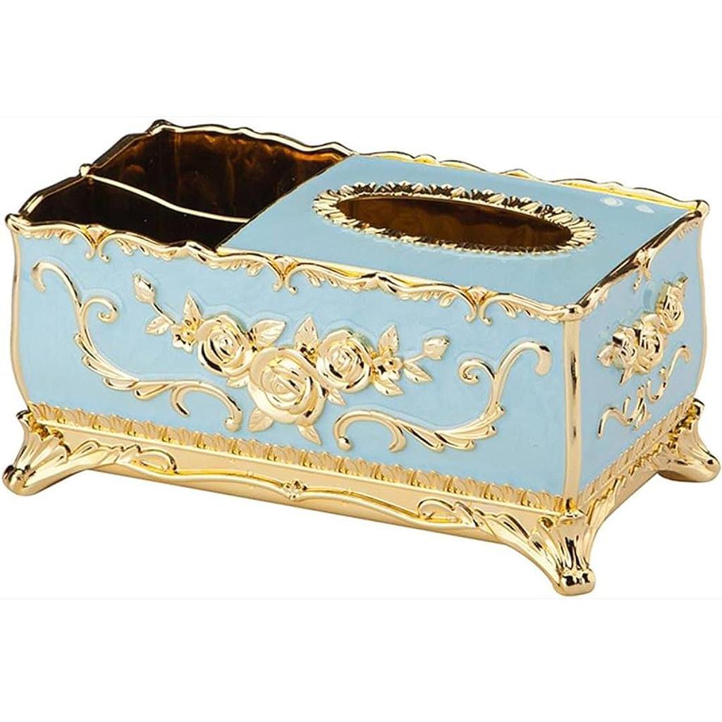 PORTA PAÑUELOS DESECHABLES TURQUESA CON ALMACENAMIENTO 