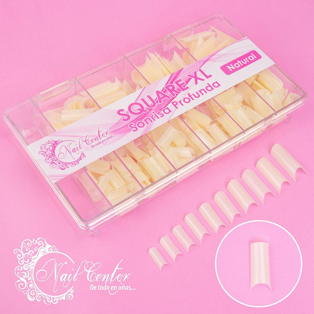 TIP NAIL CENTER CUADRADO XL CON CURVA C NATURAL