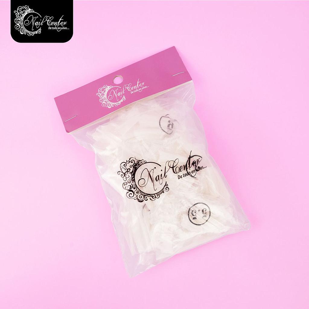 TIPS NAIL CENTER BOLSA SALON SHAPES FLAT COFFIN BOLSA NATURAL 500 PIEZAS