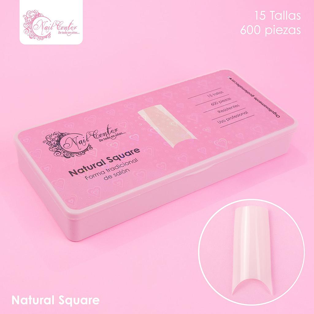 TIPS NAIL CENTER SALON SHAPES C CURVE SQUARE NATURAL 600 PIEZAS