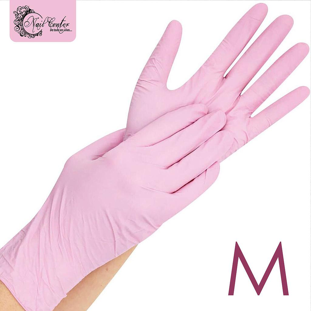 CAJA GUANTES MEZCLA DE VINILO / NITILO TALLA M ROSA BEBE