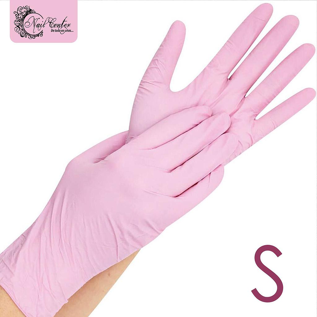 CAJA GUANTES MEZCLA DE VINIL/NITRILO TALLA S ROSA BEBE