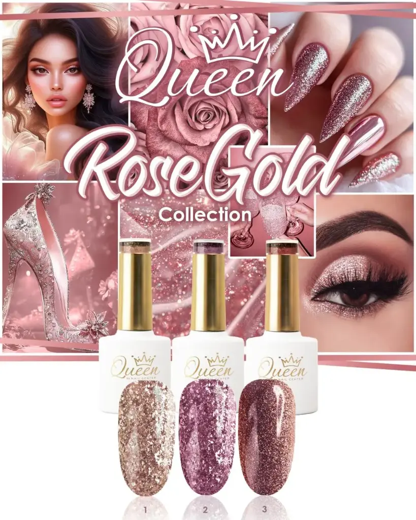 COLECCION QUEEN ROSE GOLD 3 PIEZAS 8ML