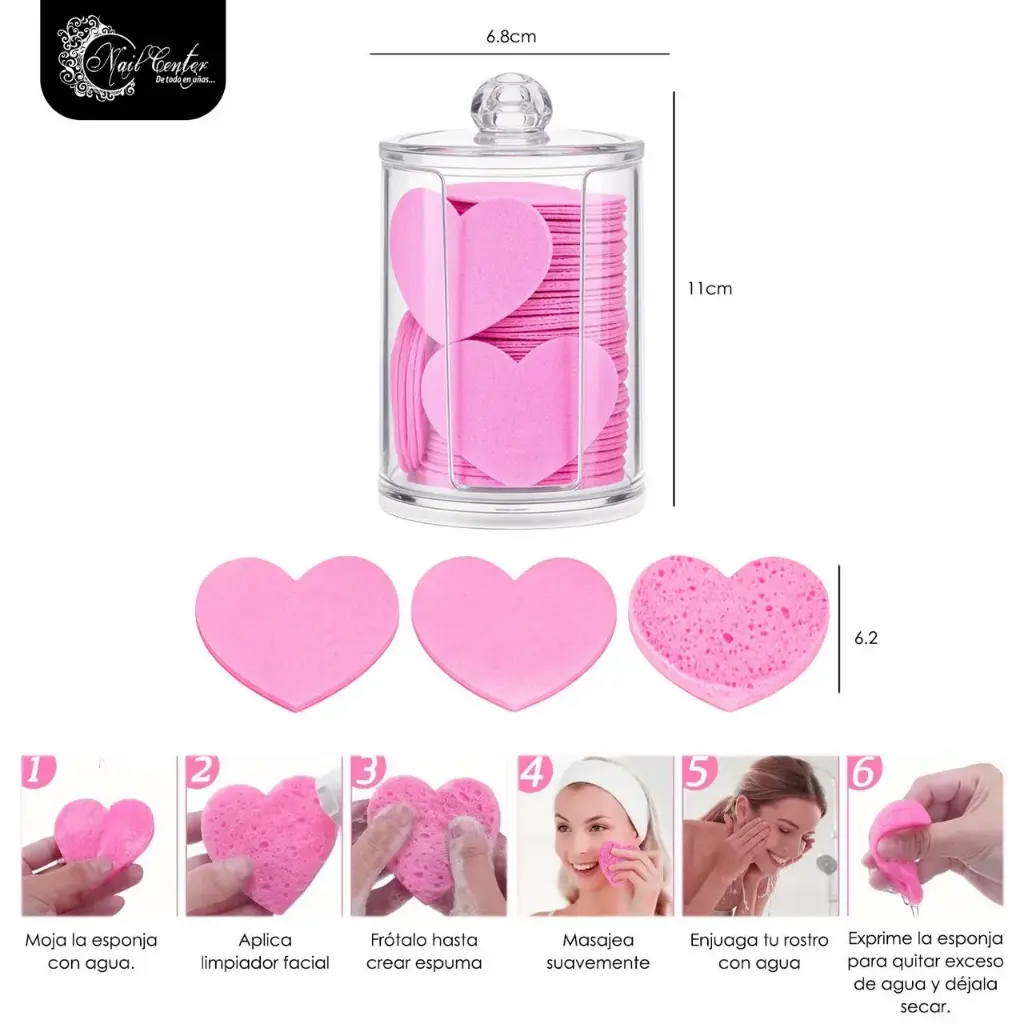 ESPONJAS LIMPIADORAS 50 PIEZAS EN FORMA DE CORAZON