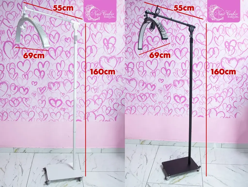 LAMPARA DE ARCO BLING BLING EN COLOR BLANCO O NEGRO CON RUEDAS F-700B3