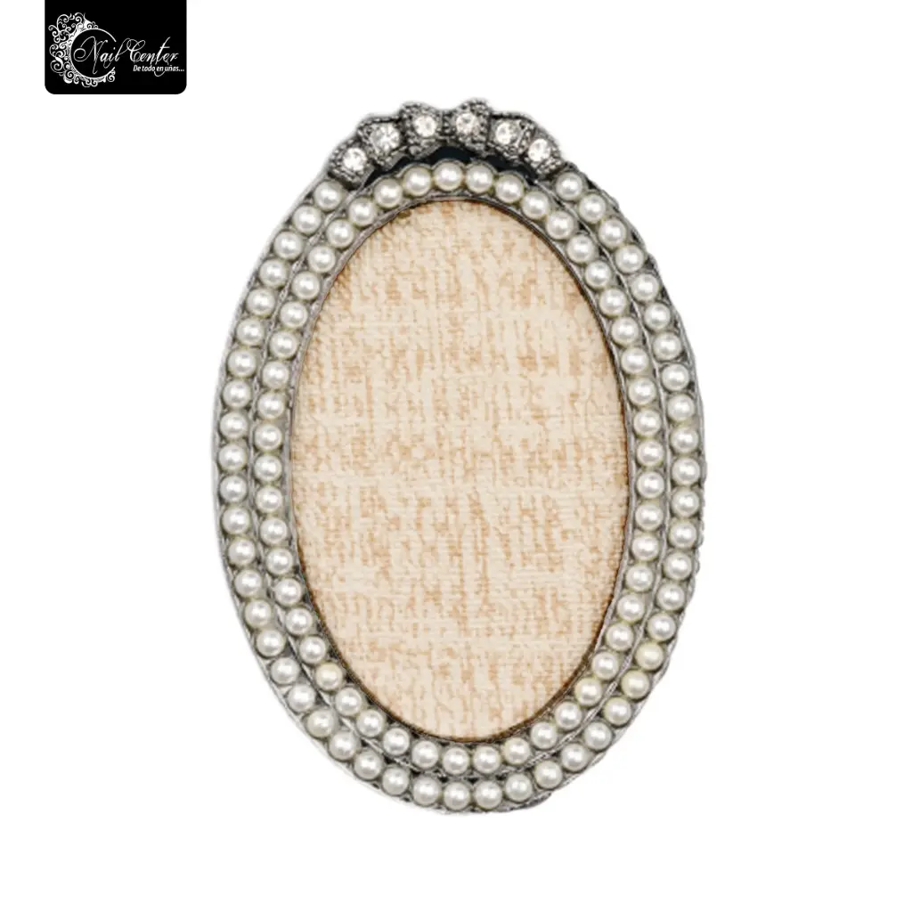 MINI MARCO OVAL NEGRO VIP CON PERLAS