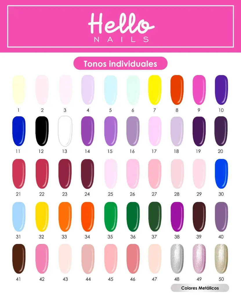 HELLO NAILS 8ML COMPRA MINIMA 6 PIEZAS COLORES MIX