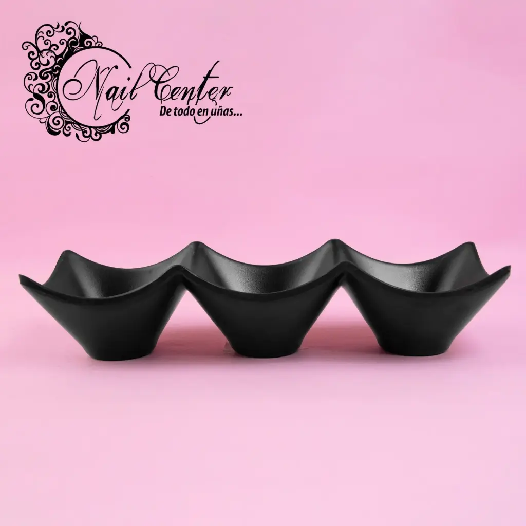PLATITO 3 ESPACIOS HONDOS CERAMICA NEGRO