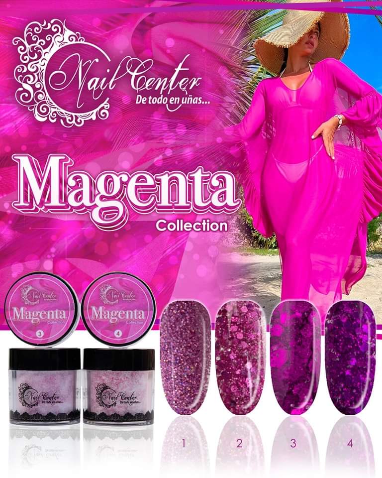 COLECCIÓN DE ACRILICO MAGENTA 4 TONOS