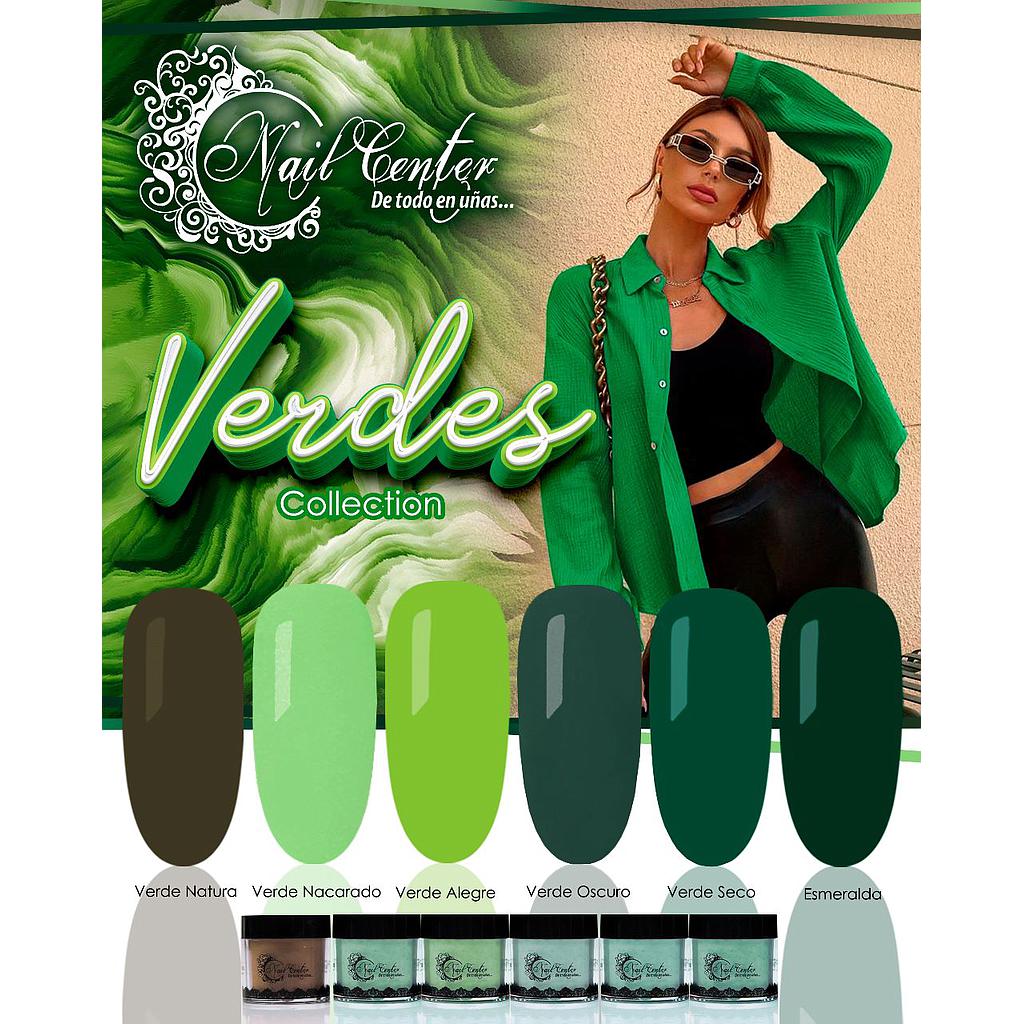 COLECCIÓN DE ACRILICO VERDES 6 TONOS