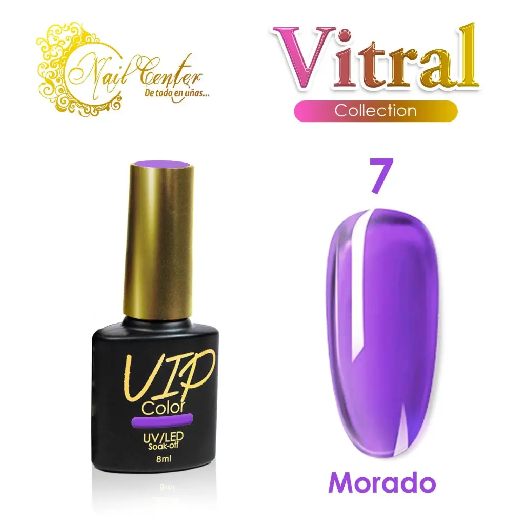 GEL VIP COLOR 8ML VITRAL 7 MORADO