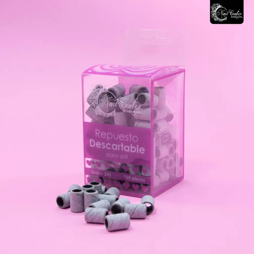 KIT REPUESTOS DESCARTABLES 120 PIEZAS GRANO 240 PUNTA BARRIL