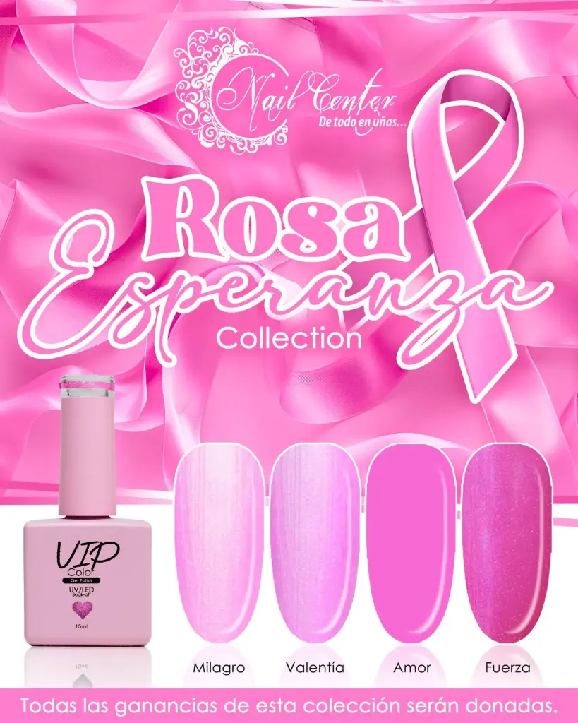 COLECCION VIP COLOR ROSA ESPERANZA 15ML 4 TONOS