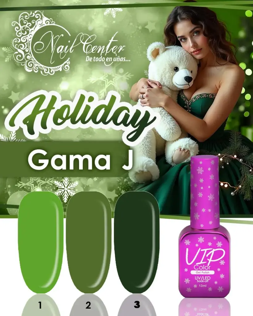COLECCION VIP COLOR 13ML HOLIDAY J 3 TONOS 