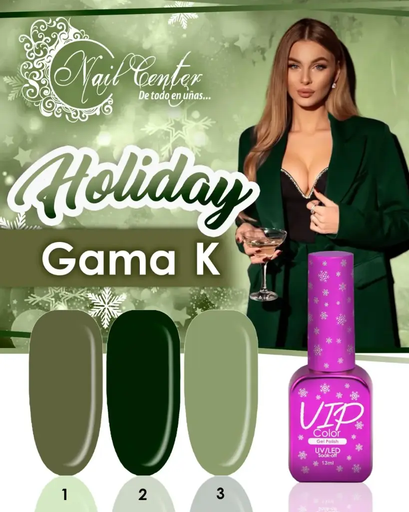 COLECCION VIP COLOR 13ML HOLIDAY K 3 TONOS 