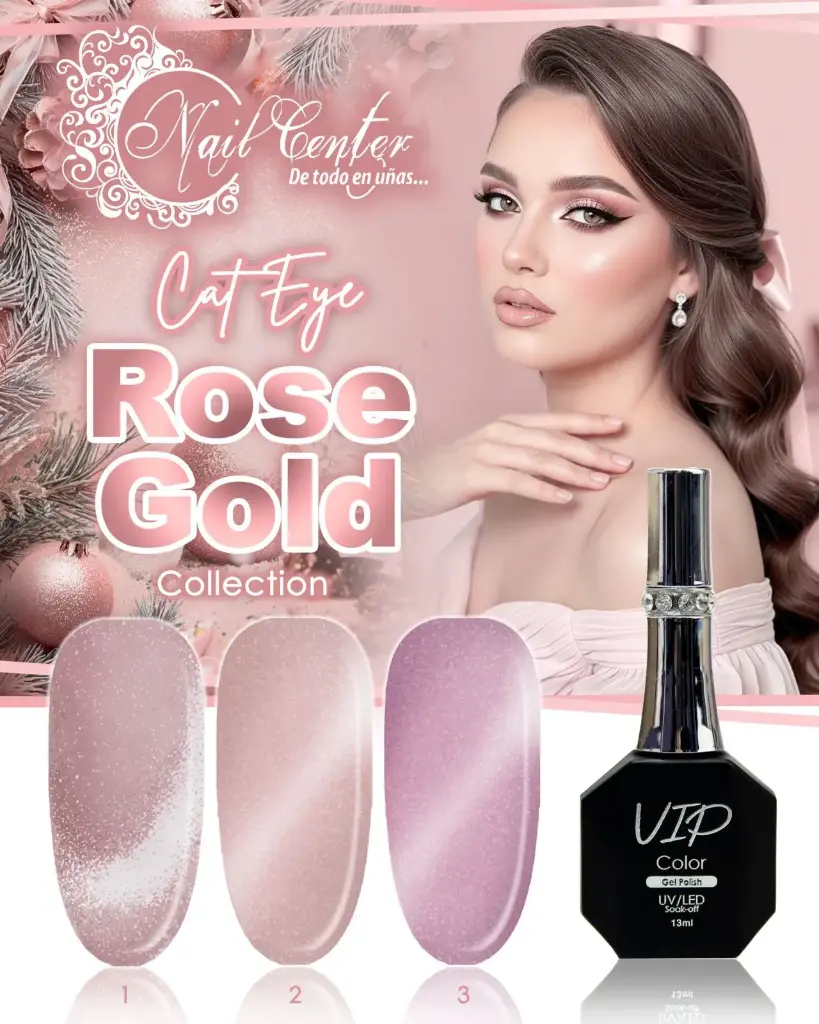  COLECCIÓN VIP 13ML CAT EYE ROSE GOLD 3 TONOS 