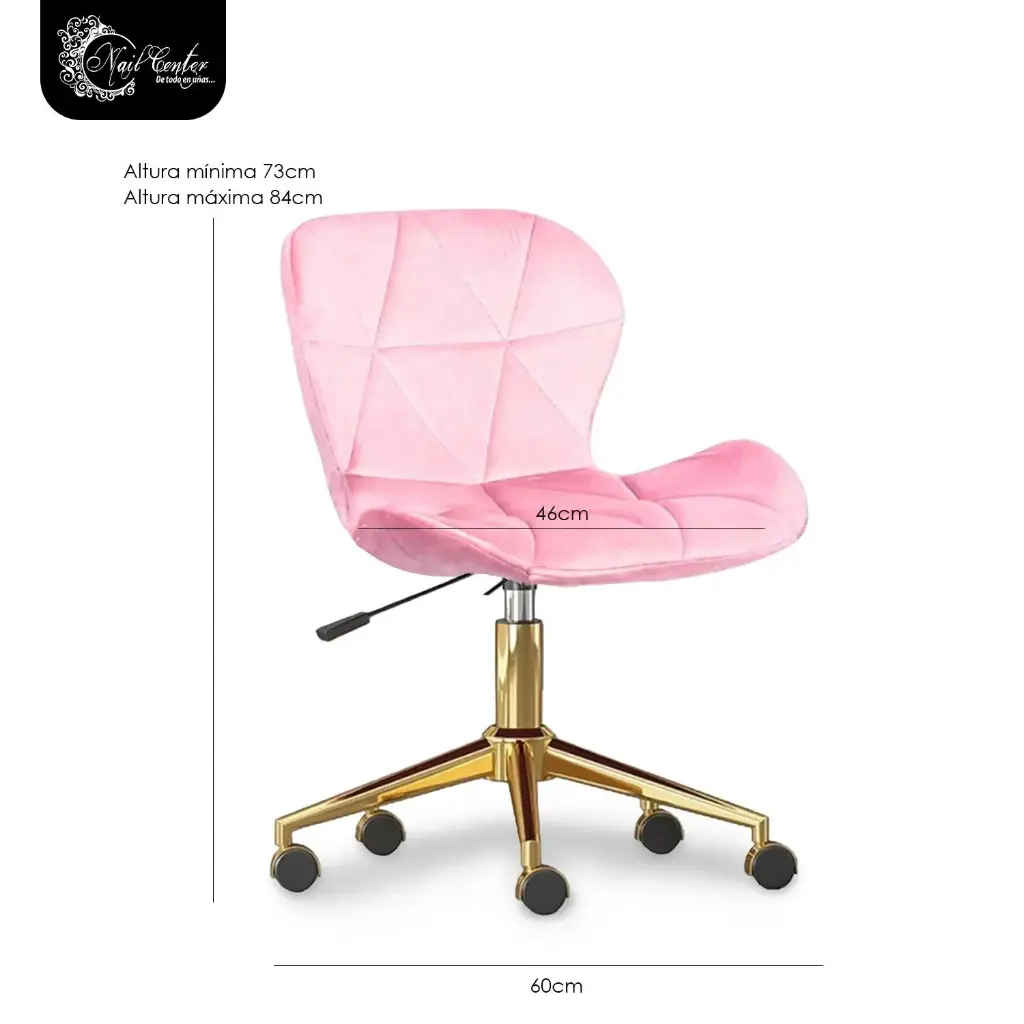 SILLA LUXIA COLOR PINK CON RUEDAS