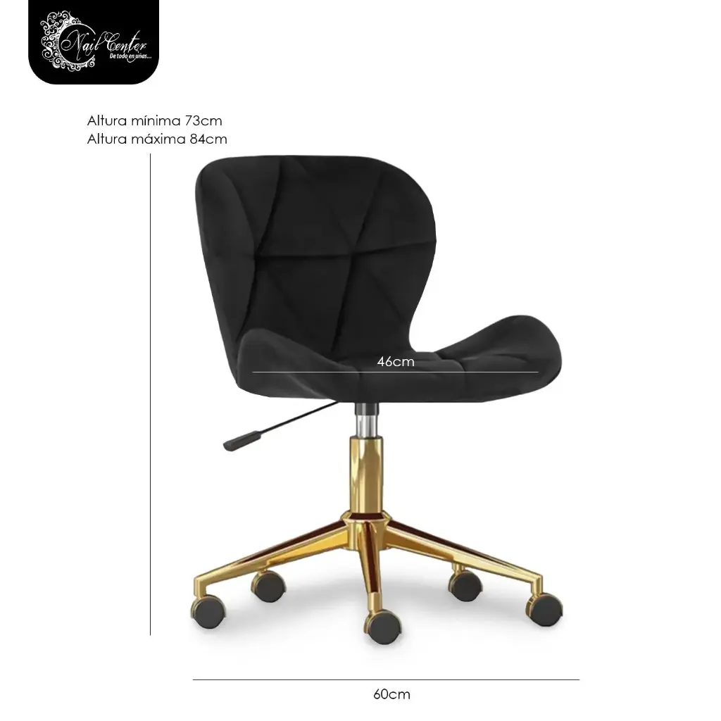 SILLA LUXIA COLOR BLACK CON RUEDAS