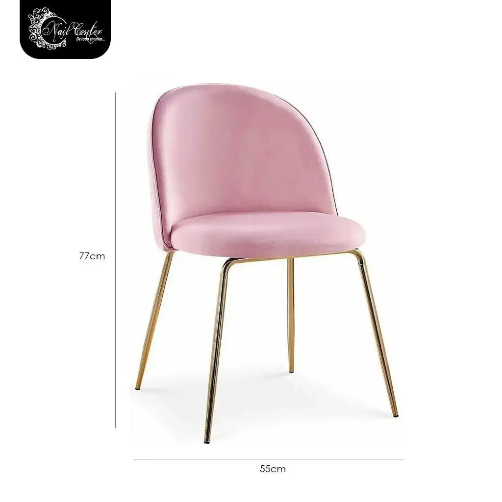 SILLA VELVET COLOR PINK FIJA