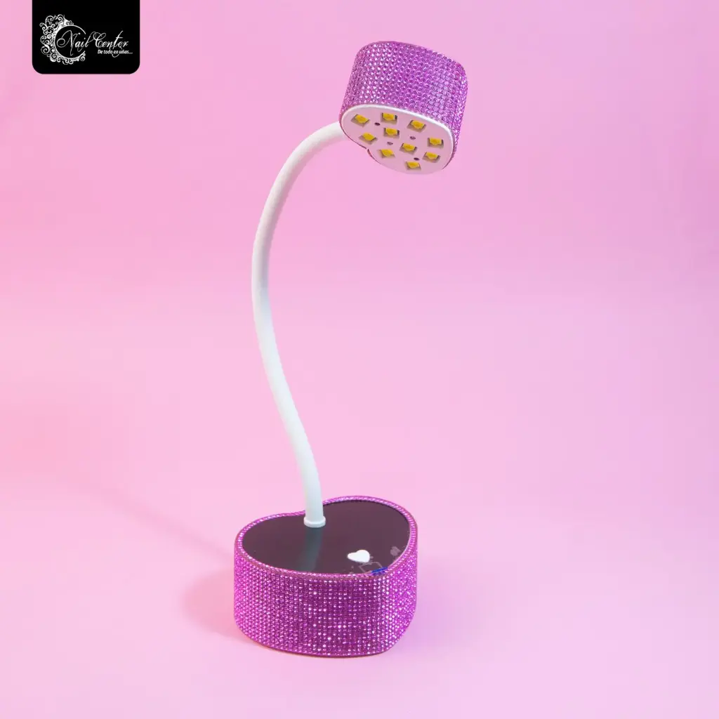 LAMPARA PARA GEL UP BLING BLING CORAZON LILA