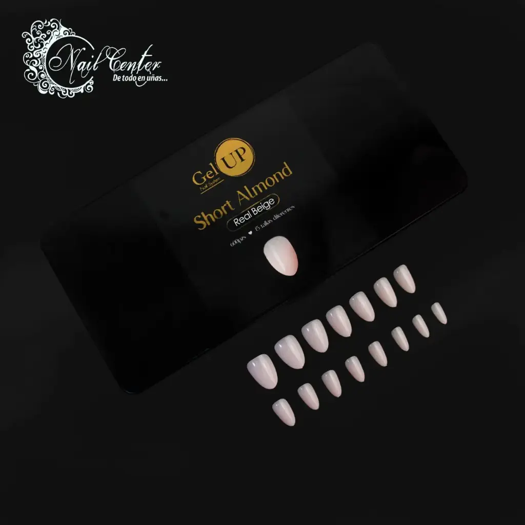 TIP GEL UP SHORT ALMOND REAL BEIGE 600 PIEZAS