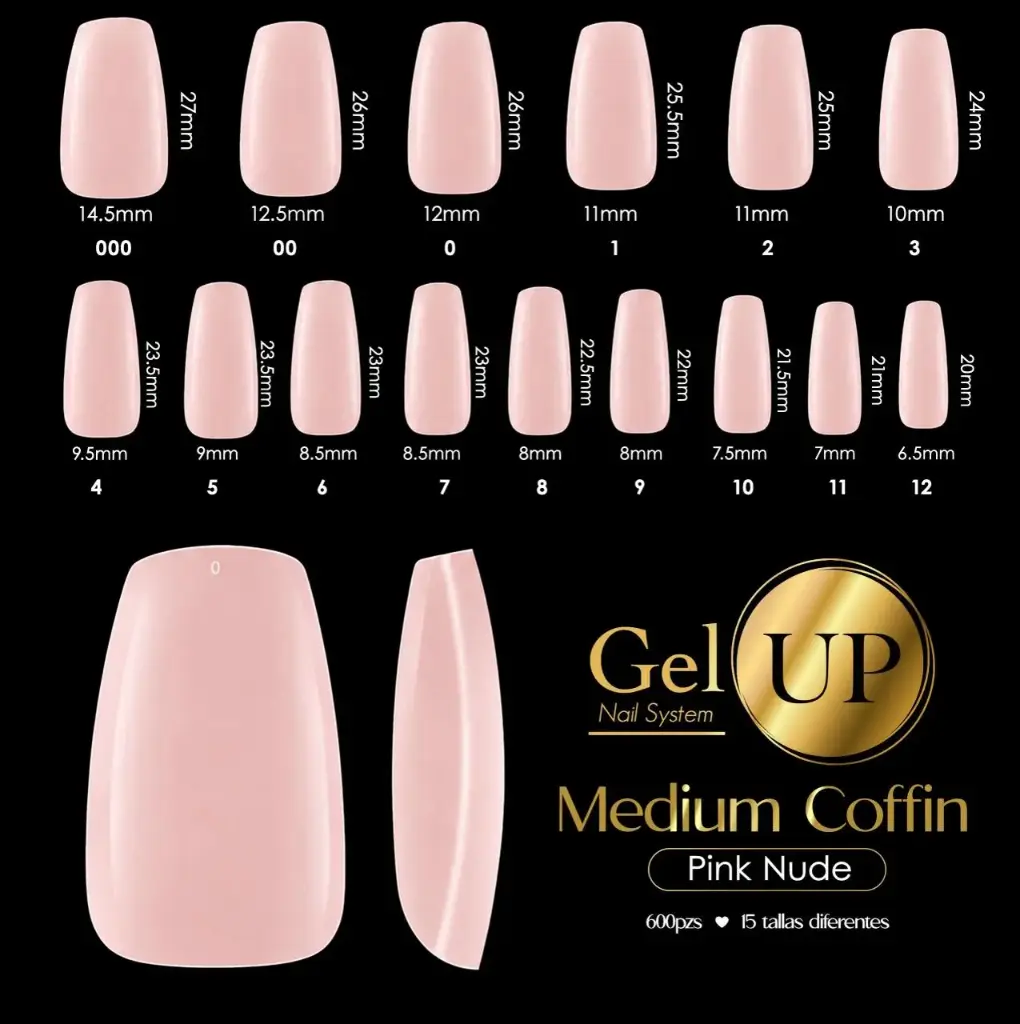 TIP GEL UP MEDIUM COFFIN PINK NUDE