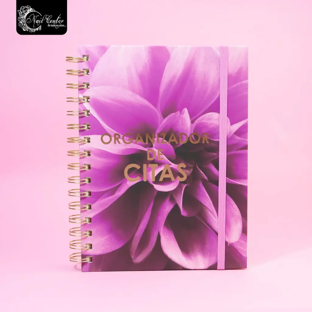 ORGANIZADOR NAIL CENTER LILA CON FLORES