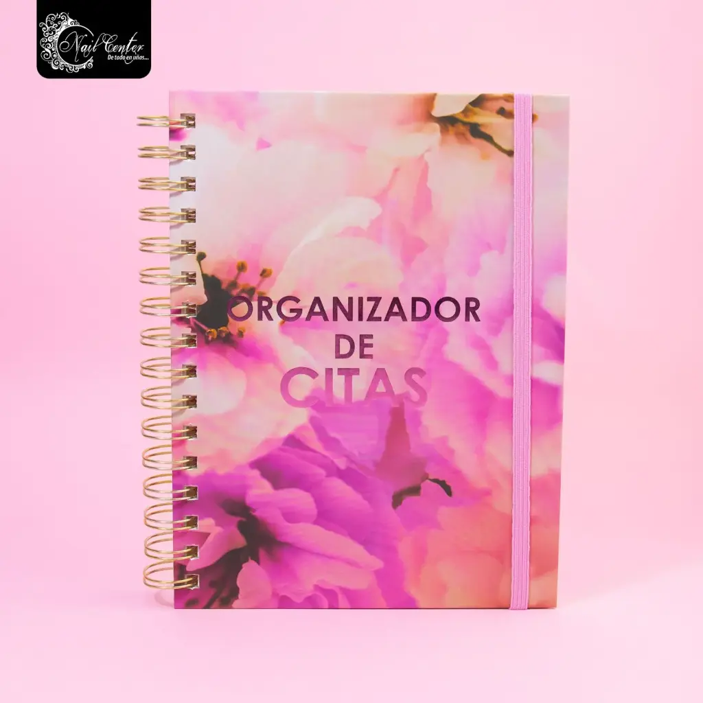 ORGANIZADOR NAIL CENTER ROSA CON FLORES